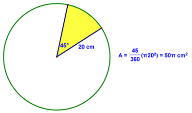 Sector Area Example 1